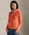 Polo Ralph Lauren Women's Cable-knit Cotton Full-zip Hoodie Sweatshirt