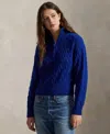 Polo Ralph Lauren Cable-knit Quarter-zip Sweater In Blue