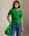 Polo Ralph Lauren Women's Cable-knit Cotton Short-sleeve Cardigan