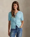 Polo Ralph Lauren Women's Cable-knit Cotton Short-sleeve Cardigan