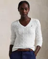 Polo Ralph Lauren Womens White Logo-embroidery Cotton-knit Jumper