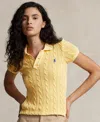 Polo Ralph Lauren Yellow Polo Pony Short Sleeve Shirt In Cotton Woman In Fall Yellow