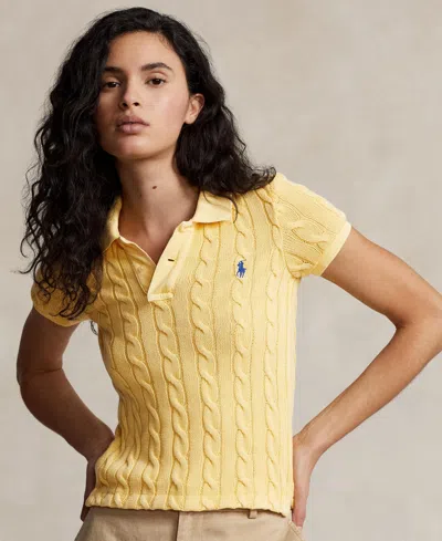 POLO RALPH LAUREN WOMEN'S CABLE-KNIT POLO SHIRT
