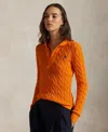 Polo Ralph Lauren Women's Cable-knit Polo Sweater In Orange