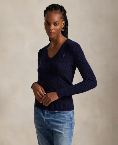 Polo Ralph Lauren Women's Cable-knit Slim-fit Sweater In Blue