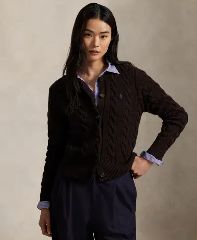 Polo Ralph Lauren Women's Cable-knit Wool-cashmere Cardigan In Multi