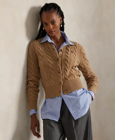POLO RALPH LAUREN WOMEN'S CABLE-KNIT WOOL-CASHMERE CARDIGAN SWEATER