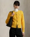 Polo Ralph Lauren Long Sleeve Crewneck Cardigan In Yellow