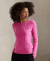 Polo Ralph Lauren Women's Cable Wool-cashmere Crew Neck Sweater In Pink