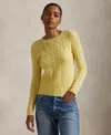 Polo Ralph Lauren Women's Cable Wool-cashmere Crew Neck Sweater In Yellow