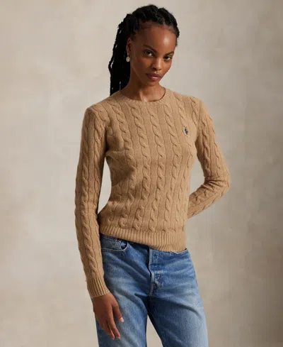 Polo Ralph Lauren Women's Cable Wool-cashmere Crewneck Sweater In Brown