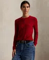 Polo Ralph Lauren Women's Cable Wool-cashmere Crewneck Sweater In Red