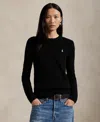Polo Ralph Lauren Black Cotton Sweatshirt With Iconic Pony Logo In Black