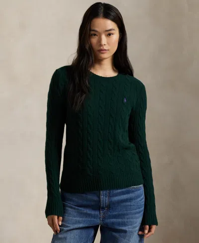 Polo Ralph Lauren Women's Cable Wool-cashmere Crewneck Sweater In Green