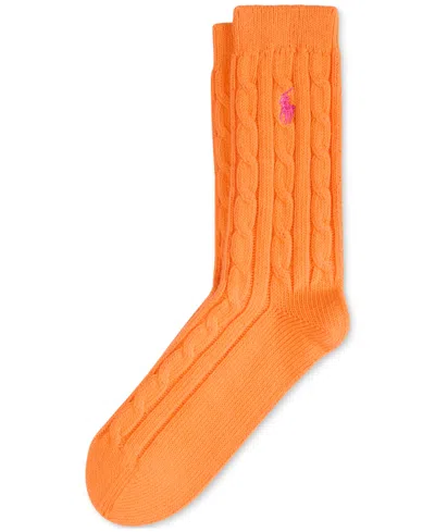 Polo Ralph Lauren Women's Cable-knit Socks In Orange