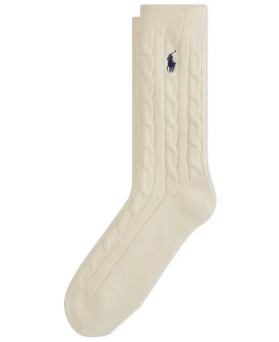Polo Ralph Lauren Women's Cable-knit Socks In White