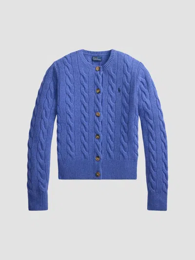 Polo Ralph Lauren Women's Cable-knit Wool-cashmere Cardigan In Blue