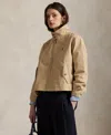 Polo Ralph Lauren Women's Canvas Stand Collar Jacket In Brown