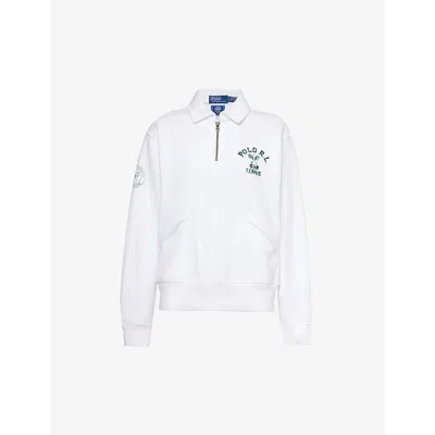 Polo Ralph Lauren Womens Ceramic White X Wimbledon Cotton-jersey Sweatshirt