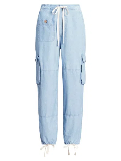 Polo Ralph Lauren Women's Chambray Cargo Pants In Zemi Wash