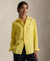 Polo Ralph Lauren Women's Classic-fit 100% Linen Shirt In Yellow