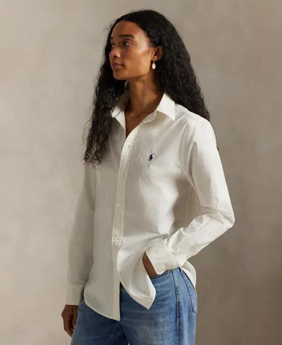 Polo Ralph Lauren Women's Classic-fit Cotton Twill Shirt In White