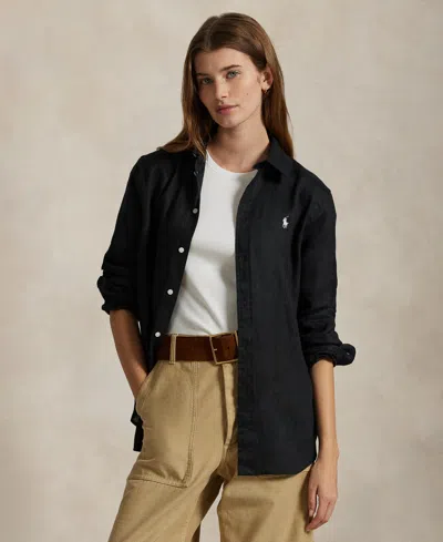 Polo Ralph Lauren Women's Classic-fit 100% Linen Shirt In Polo Black