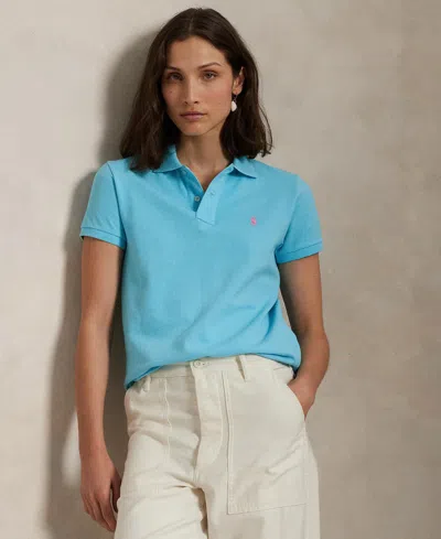 Polo Ralph Lauren Women's Classic-fit Mesh Polo Shirt In Turquoise Nova