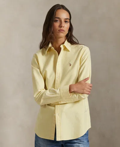 Polo Ralph Lauren Women's Classic-fit Oxford Shirt In Yellow