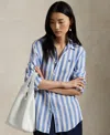 Polo Ralph Lauren Classic Fit Stripe Linen Button-up Shirt In Blue,white
