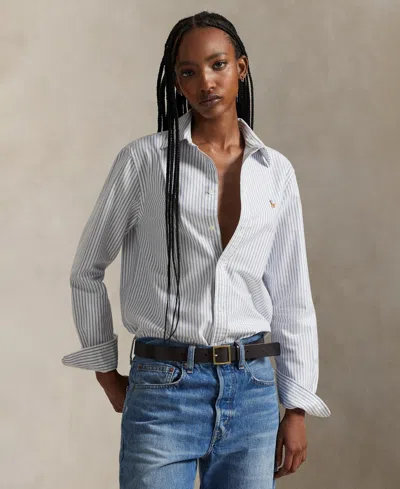 Polo Ralph Lauren Women's Classic-fit Striped Oxford Shirt In Multi