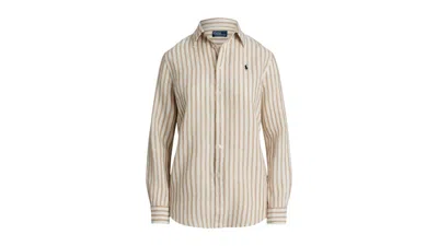 Pre-owned Polo Ralph Lauren Women's Classic Long Sleeve Button Front Shirt In Blue