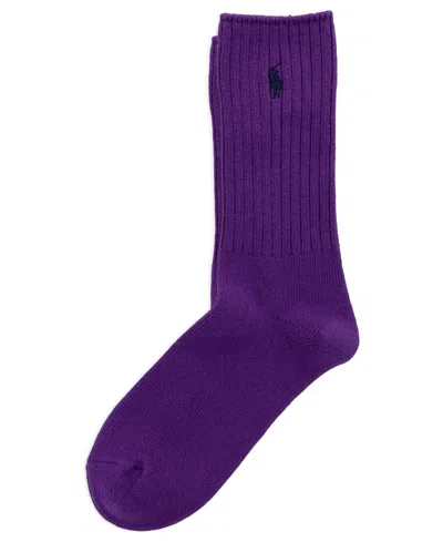 Polo Ralph Lauren Women's Classic Ribbed Crew Socks 79104 In Purple