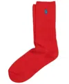 Polo Ralph Lauren Women's Classic Ribbed Crew Socks 79104 In Red