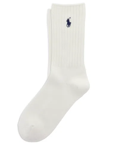 Polo Ralph Lauren Women's Classic Ribbed Crew Socks 79104 In White