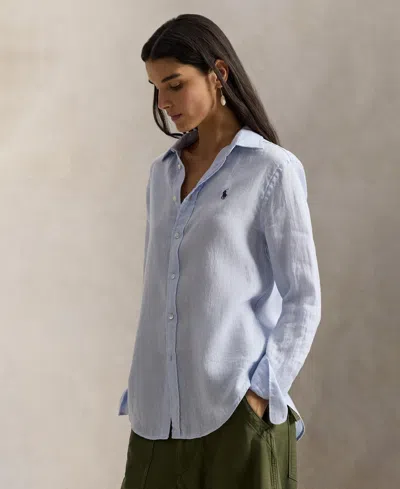 Polo Ralph Lauren Women's Classic-fit Linen Shirt In Oxford Blue