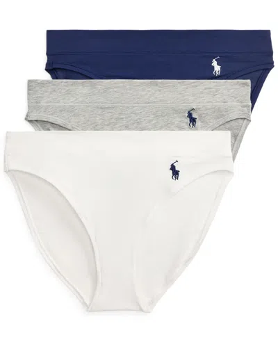 Polo Ralph Lauren Women's Club Cotton Bikini Briefs, 3-pack In Multi