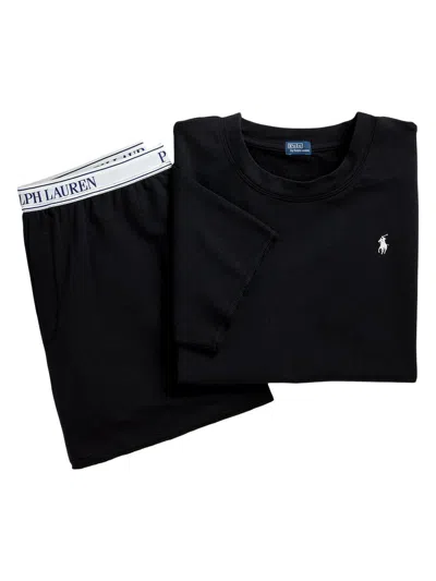 Polo Ralph Lauren Women's Club Terry 2-piece Short-sleeve Pajama Set In Polo Black