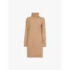 Polo Ralph Lauren Womens Collection Camel Melange Roll-neck Relaxed-fit Wool And Cashmere-blend Knit In Collection Camel Melange
