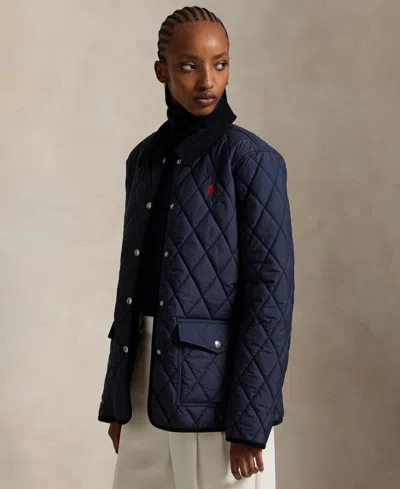 POLO RALPH LAUREN WOMEN'S CORDUROY-TRIM QUILTED BARN JACKET