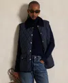 Polo Ralph Lauren Quilted Barn Jacket With Corduroy Collar In Blue