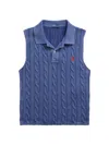 POLO RALPH LAUREN WOMEN'S COTTON CABLE-KNIT CROP SWEATER VEST