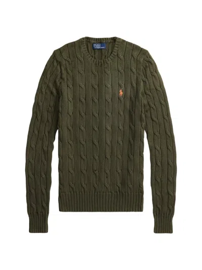 Polo Ralph Lauren Women's Cotton Cable-knit Crewneck Sweater In Green
