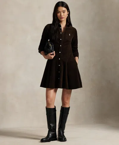 Polo Ralph Lauren Women's Cotton Corduroy A-line Shirtdress