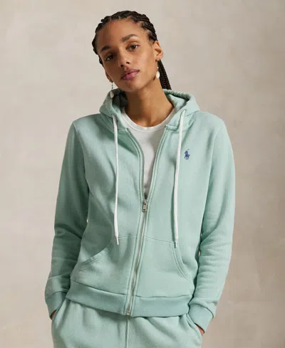 Polo Ralph Lauren Women's Cotton Fleece Full-zip Hoodie Sweatshirt In Essex Green