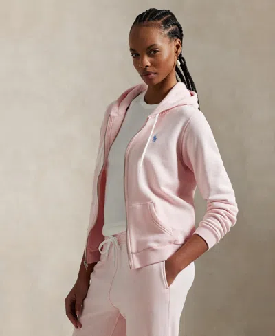Polo Ralph Lauren Women's Cotton Fleece Full-zip Hoodie Sweatshirt In Pink