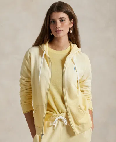 Polo Ralph Lauren Women's Cotton Fleece Full-zip Hoodie Sweatshirt In Wicket Yellow