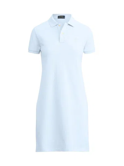 Polo Ralph Lauren Women's Cotton Mesh Short-sleeve Polo Dress In Blue