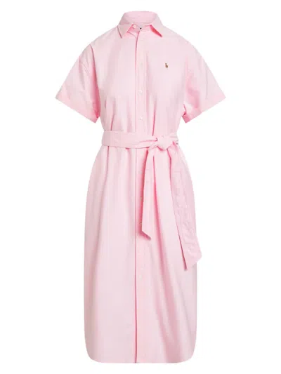 Polo Ralph Lauren Women's Cotton Oxford Shirtdress In Bath Pink