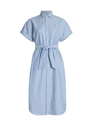 Polo Ralph Lauren Women's Cotton Oxford Shirtdress In Blue
